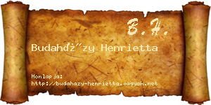 Budaházy Henrietta névjegykártya